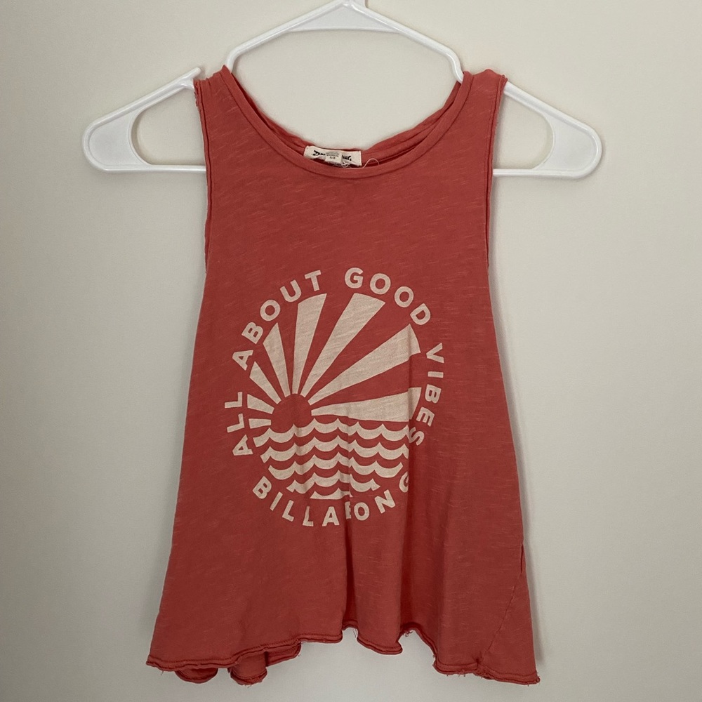 Coral billabong tank top with back cut out